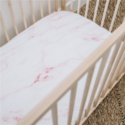 Pink Marble Cot Fitted Sheet