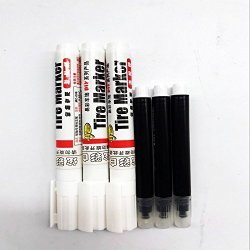 Imeshbean 3 Pcs set Waterproof Car Tyre Tire Tread Rubber Paint Pen Markers Pen Permanent With Correction Pen