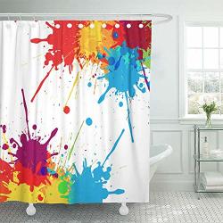 Emvency 72 X72 Shower Curtain Waterproof Home Decor Blue Splash Splatter Color Design Red Paint Brush White Rainbow Abstract Black Blot Picture Print Polyester Fabric Prices Shop Deals Online Pricecheck Design your everyday with rainbow pattern shower curtains you'll love to show off in your bathroom. emvency 72