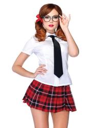 Leg Avenue 4PC School Girl Fantasy Costume - 34 Medium