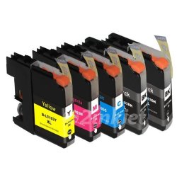 2INKJET Compatible Ink Cartridge Replacement For Brother LC-103XL Black Cyan Magenta Yellow 5-PACK