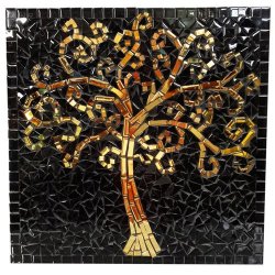 Mosaic Diy Project Kit Tree Of Life - Gold Black