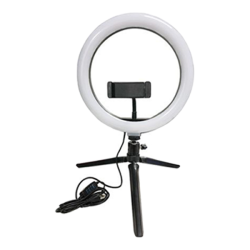 Omegaring Light Selfie Light 10 Inch 3000K-6500K Includes Remote Power Cable Phone Stand C w Table Stand Stand Max Height 1.8M Stand Min Height