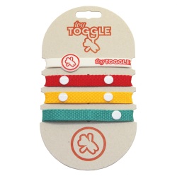 Toy Toggle Unisex Africa Baby Toy Straps - Teal Golden Yellow & Red