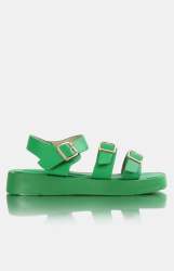 Ladies Buckle Detail Sandals - Green - Green UK 7