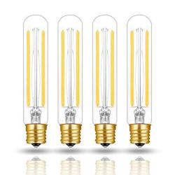 Hizashi 4W LED T6.5 Tubular Filament Bulb E17 Intermediate Base Dimmable 4.7" Length 40W Equivalent Light Bulb 4000K Cool White 90+ Cri For Exit