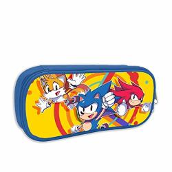 Sonic The Hedgehog-sonic Mania Anime Pen Bag Pencil Case Student Stationery Pouch Bag Office Storage Organizer Coin Pouch Cosmetic Bag 8.25 X 3.53 X 1.96 Inches Blue