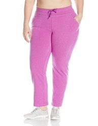 Fruit Of The Loom Fit For Me By Women's Plus Size Dual Face Sweatpant Grape Juice Heather 2X