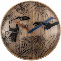 40CM Tropical Birds Wood Wall Clock - Designed By Jette Scheib