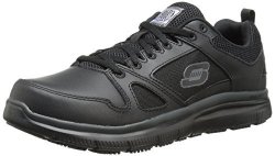 Skechers For Work Men's Flex Advantage Slip Resistant Oxford Sneaker Black 11 M Us