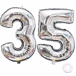 silver mylar number balloons