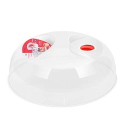 Flexzion Microwave Plate Cover With Adjustable Steam Vent Hole Bpa-free Transparent Anti-splatter Guard Plastic Lid 11.5 Inch