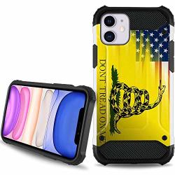 Casesondeck Case Compatible With Apple Iphone 11 6.1" Iphone Xi Duo Armor Heavy Duty White Case With Corner Protection Dual Layer Design Dont Tread On Me