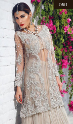 Indian Pakistani Dress Full Embroidery Designer 3pc Net Suit With Chiffon Dupatta- Unstiched