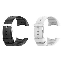 Tenyun Replacement Soft Silicone Rubber Watch Band Wrist Strap Wristband For Polar M400 M430 Fitness Watch Black+white