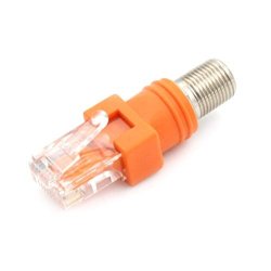 Gimax Female Coaxial Barrel Coupler Adapter RJ45 To Rf Connector RJ45 Male To F