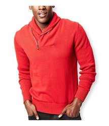 Sean John Mens Zip Shawl Pullover Sweater Tangored 3XL