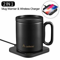 Mug Warmer Coffee Mug Warmer With Wireless Charger 2 In 1 Wireless Charging Constant Temperature For Keeping Warm About 122F 50C