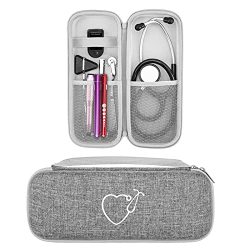 Travel Case For 3M Littmann Classic Iii lightweight II S.e. Cardiology Iv Stethoscope Comes With A Name Tag Gift For Nurse Gray