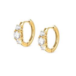 Colour Wave Silver Hoop Earrings With Cz