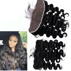 8A Unprocessed Peruvian Loose Body Wave Lace Closure 13X4 Virgin Human Hair 3 THREE Part Cheap Swiss Lace Closures Bleached Knots 12