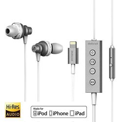 Dodocool Apple Mfi Certified Lightning Earphones Hi-res Headphones With MIC & Remote Control For Iphone 8 8 Plus X 7 7 Plus 6 6S 5S Se Ipad Ipod And More