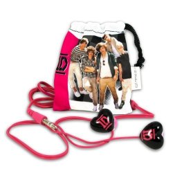1 Direction Earbuds Black With Pink Logo