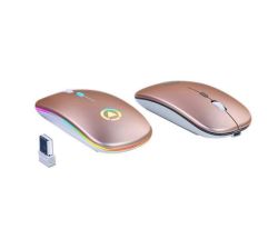 Wireless LED Rechargeable Mouse - Rose Gold