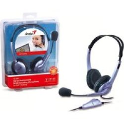 Genius HS-04S Stereo Headset With Noise Cancelling Microphone Silver