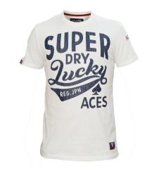 SUPERDRY Men's Lucky Aces T-Shirt In White - Medium