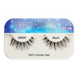 Broadway Eyes False Strip Eyelashes 100% Human Hair Black Wsp BLA20 6 Pack