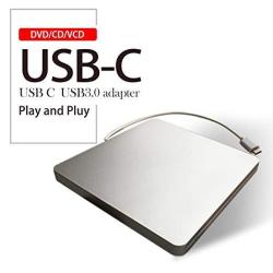 Usb-c Superdrive External Slot-in Dvd cd Rewriter USB External Dvd cd Drive Burner For Latest Mac Pro macbook Pro asus U306UA ASUS DELL Latitude With Usb-c Port Silver