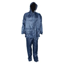 Pinnacle Navy Rubberised Rain Suit - Small