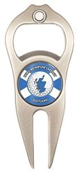 Hat Trick Openers Hat Trick 6 In 1 Golf Divot Tool & Poker Chip Set Scotland Logo Nickel