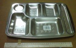 Stainless Steel Serving Food Tray For Cafeterias And Buffet 32 Cm X 28 Cm