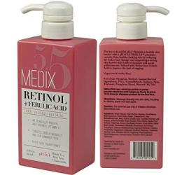 Medix 5.5 Retinol Cream With Ferulic Acid Anti-sagging Treatment. Targets Crepey Wrinkles And Sun Damaged Skin. Anti-aging Cream Infused With Black Tea Aloe Vera