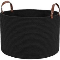 Large Black Rope Baby Blanket Storage Basket