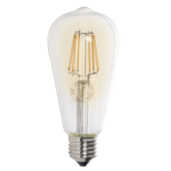 Bright Star Lighting - 6 Watt ST64 LED Fillament Bulb In Warm White