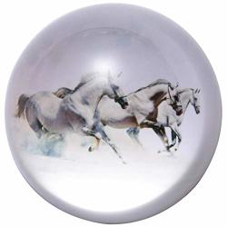Hanur Crystal Running Horse Paperweight Glass Globe Hemisphere Press Case Creative Decoration Gift Decoration
