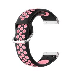 Silicone Sports Strap For Fitbit Versa 3 Versa 4 - Black & Pink