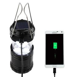 Ultra Bright Led Light Collapsible Portable Solar Rechargeable Camping Lantern Lamp With Usb Charger
