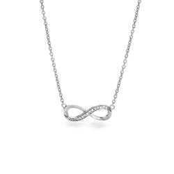 Sterling Silver & Cubic Zirconia Infinity Necklace
