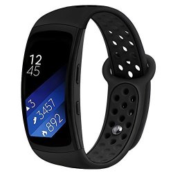 Band For Gear FIT2 PRO FIT2 Kmasic Silicone Sport Replacement Strap For Samsung Gear Fit 2 Pro & Fit 2 Black