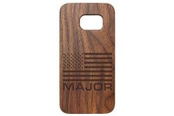 For Samsung Galaxy S7 Black Walnut Wood Phone Case Ndz Us Flag Major 003