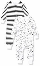 Hanes Ultimate Baby Flexy 2 Pack Sleep And Play Suits Black Stripe 12-18 Months