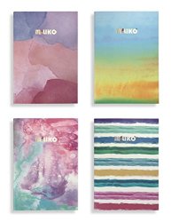 Miliko A5 Watercolor Series Softcover Notebooks journals diary SET-4 Unique Designed Notebook Per Pack