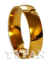 In Stock 18k Gold Plated Polished Stainless Steel Wedding Band 19mm Diameter