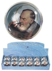 St Pio Rosary In Domed Case