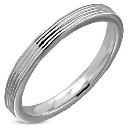 3MM Stainless Steel Grooved Comfort Fit Flat Ring - RRR342 Size Usa 11 Sa W