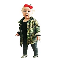 EC Fashion Baby Thick Clothes Girl Boy Camouflage Letter Denim Coat Cloak Jacket 6YEARS Camouflage